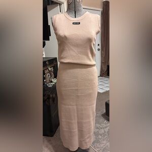 Miu Miu  Beige Knit Two-Piece Skirt Set